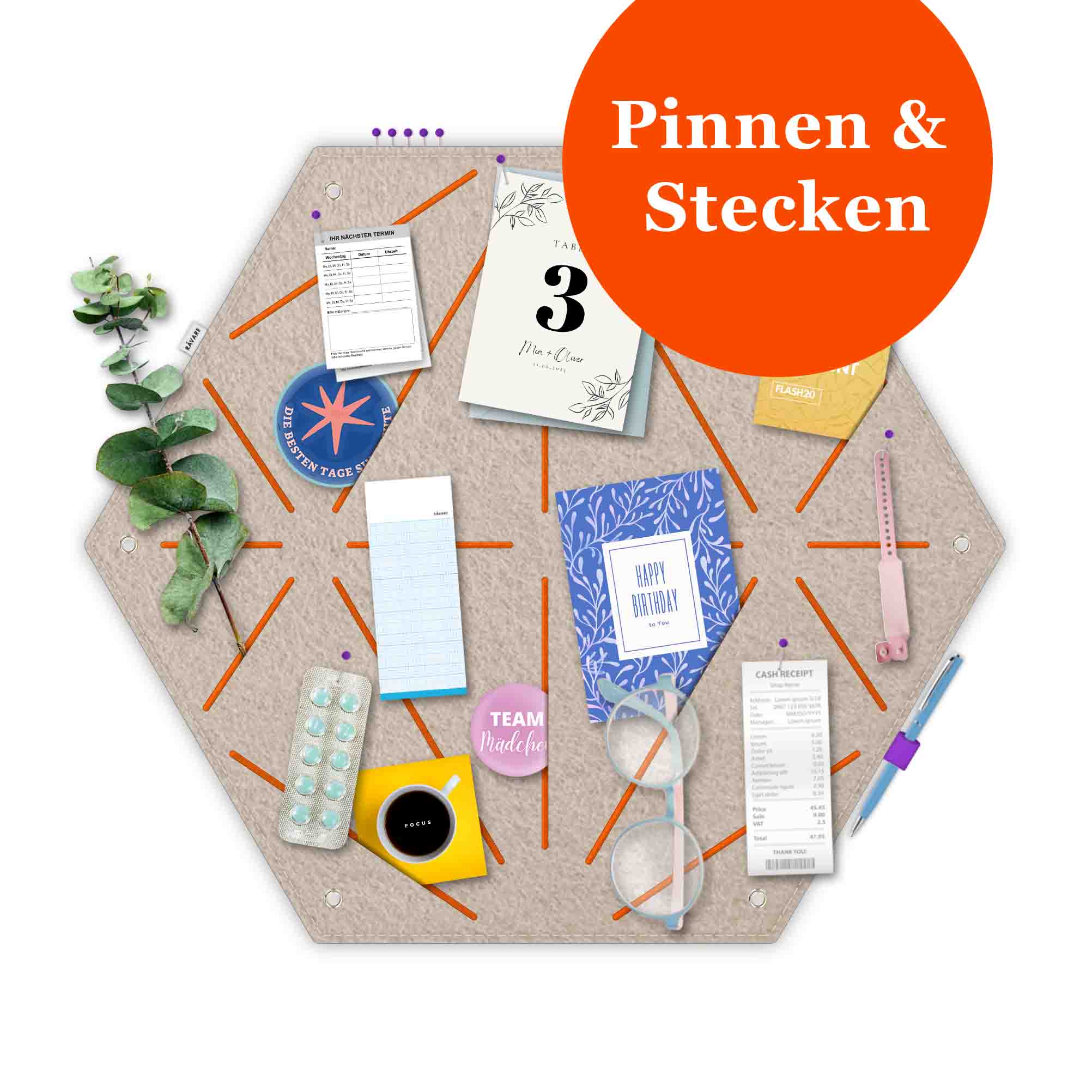 Pinnwand HEX beige-orange – Bild 2