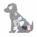 Pinnwand Hund "WUF" hellgrau-gelb