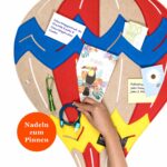 Pinnwand "BALLON" rot-beige-hellblau – Bild 4