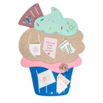 Pinnwand "CUPCAKE" beige-pastelltürkis-hellblau