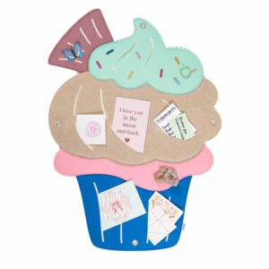 Pinnwand "CUPCAKE" beige-pastelltürkis-hellblau