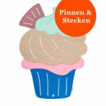 Pinnwand "CUPCAKE" beige-pastelltürkis-hellblau – Bild 2