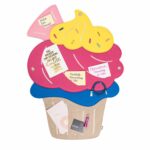 Pinnwand "CUPCAKE" pink-gelb-beige – Bild 3