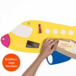 Pinnwand "FLUGZEUG" gelb-beige-pink – Bild 3