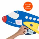 Pinnwand "FLUGZEUG" hellblau-gelb-rot – Bild 5