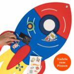 Pinnwand "RAKETE" hellblau-rot-gelb – Bild 5