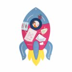Pinnwand "RAKETE" pink-dunkelblau-gelb