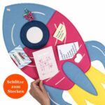 Pinnwand "RAKETE" pink-dunkelblau-gelb – Bild 3