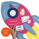 Pinnwand "RAKETE" pink-dunkelblau-gelb – Bild 4