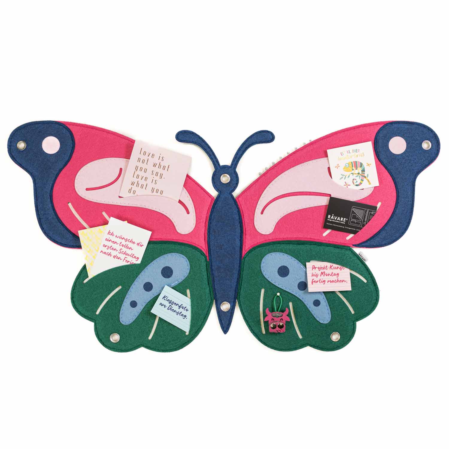 pinnwand_kindermotiv_veganer_filz_schmetterling_pink_dunkelblau_gruen_1.jpg Pinnwand "SCHMETTERLING" pink-dunkelblau-grün – Bild 1