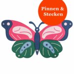 Pinnwand "SCHMETTERLING" pink-dunkelblau-grün – Bild 2