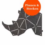 Pinnwand Nashorn "NAS" dunkelgrau-weiss – Bild 2