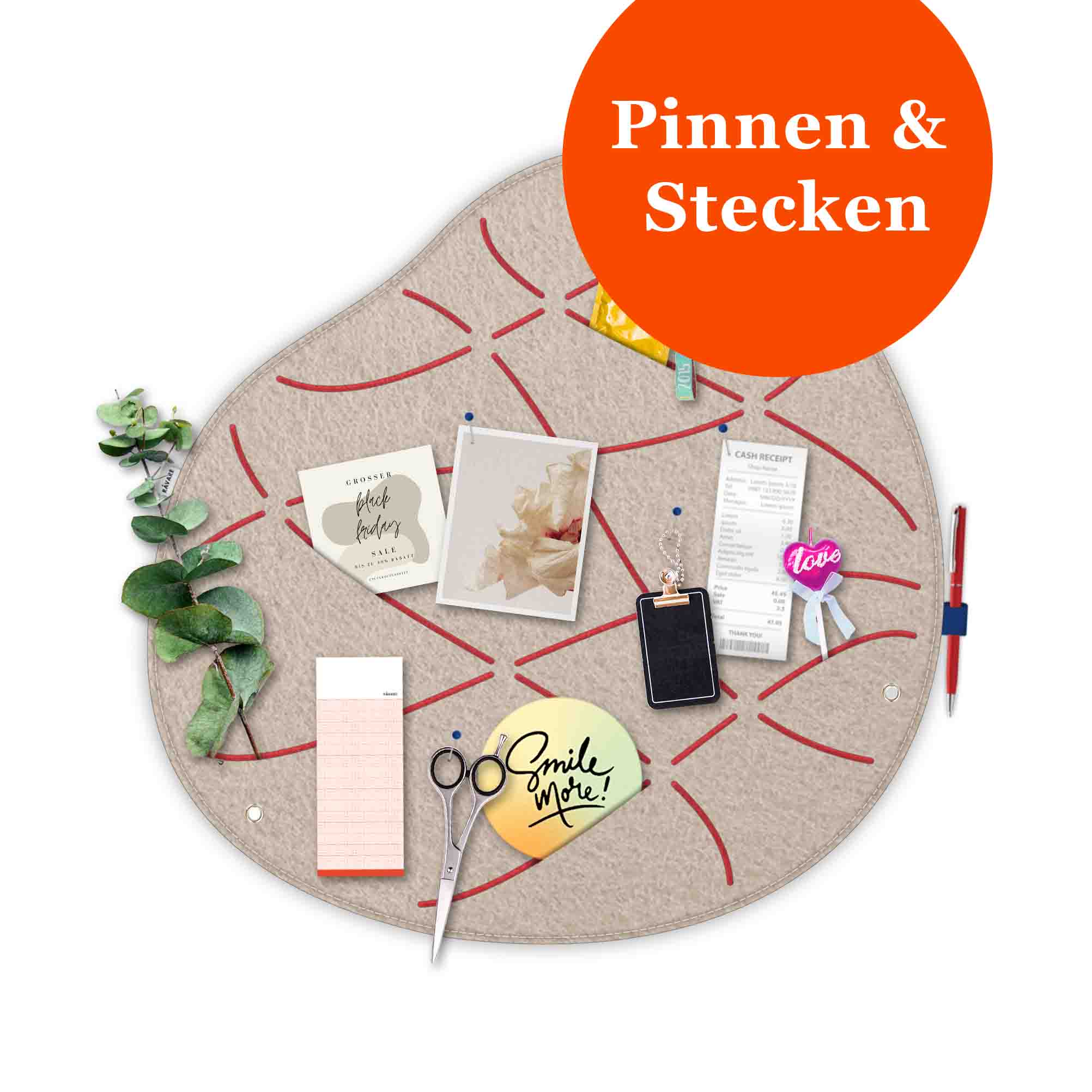 Pinnwand OKO-2 beige-rot – Bild 2