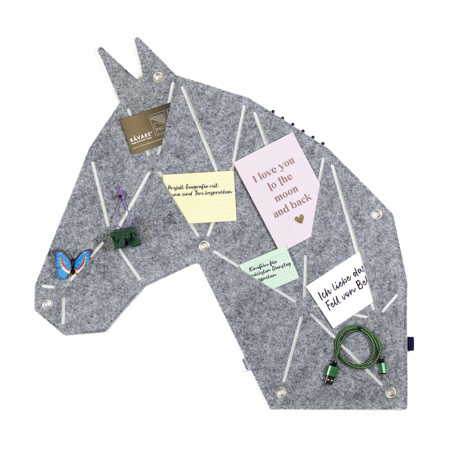 pinnwand_pferd_veganer_filz_pon_hellgrau_weiss_1.jpg Pinnwand Pferd "PON" hellgrau-weiss – Bild 1