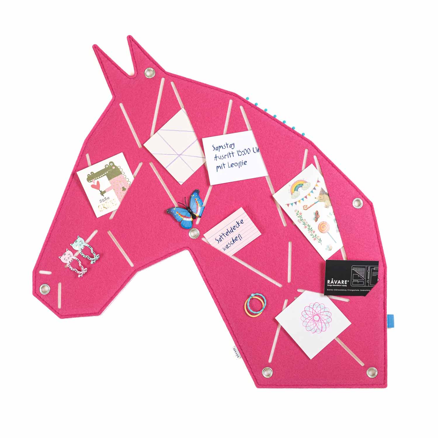 pinnwand_pferd_veganer_filz_pon_pink_weiss_1.jpg Pinnwand Pferd "PON" pink-weiss – Bild 1