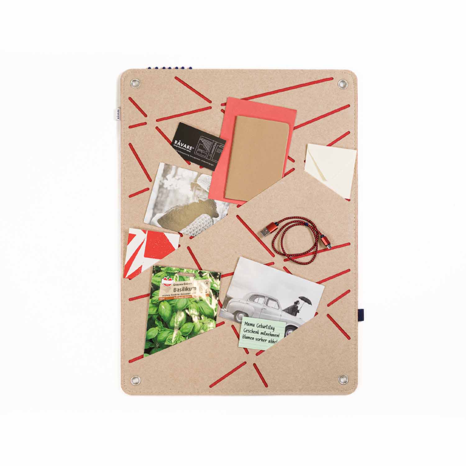 pinnwand_rechteck_veganer_filz_rek_m_beige_rot_1.jpg Pinnwand REK beige-rot – Bild 1