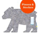 Pinnwand Bär "BER" hellgrau-beige – Bild 2