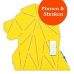 Pinnwand Löwe "LOV" gelb-beige – Bild 2