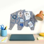 Pinnwand Elefant "ELE" hellgrau-hellblau