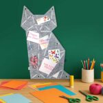 Pinnwand Katze "KAT" hellgrau-weiss