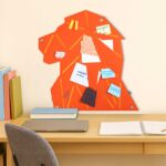 Pinnwand Löwe "LOV" orange-gelb