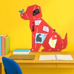 Pinnwand Hund "WUF" rot-beige