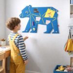 Pinnwand Bär "BER" hellblau-gelb