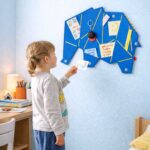 Pinnwand Elefant "ELE" hellblau-gelb