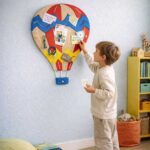 Pinnwand "BALLON" rot-beige-hellblau