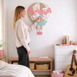 Pinnwand "BALLON" weiss-beige-rosa