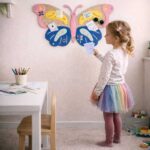 Pinnwand "SCHMETTERLING" beige-rosa-hellblau