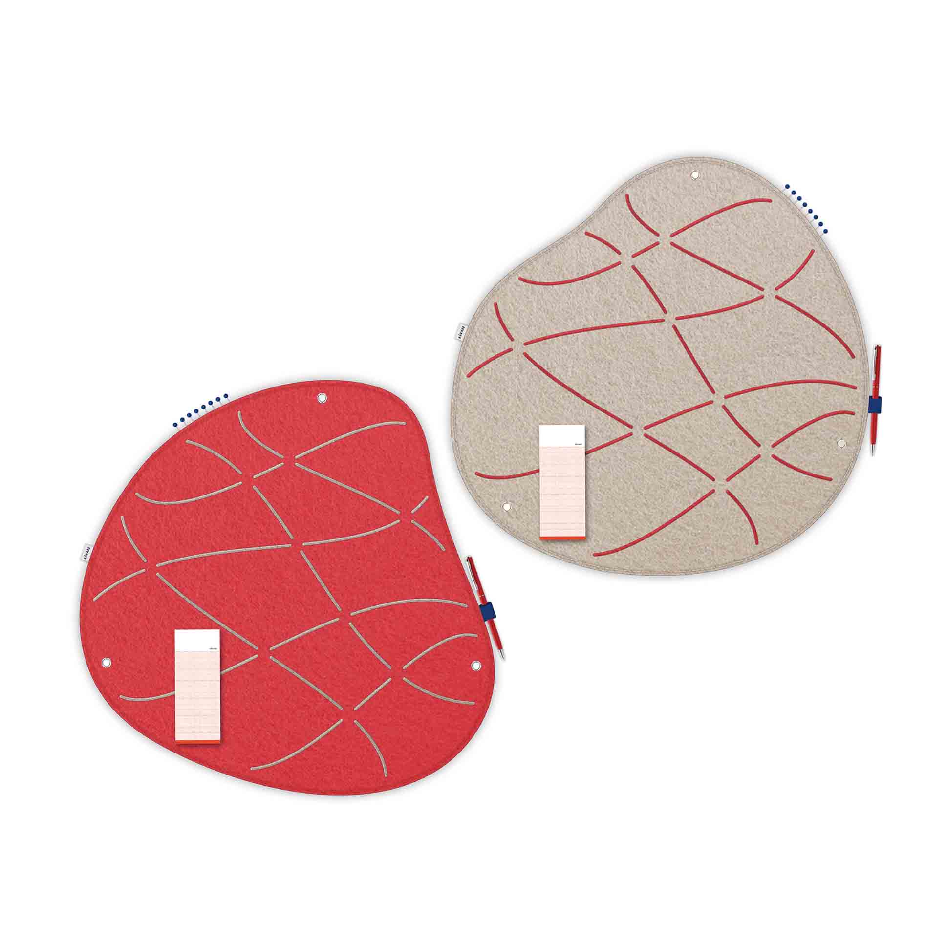 2er Pinnwand-Set OKO rot-beige – markante Ordnung für Wohnraum & Homeoffice – Bild 1
